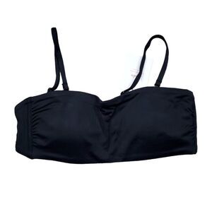 Andie Swim Black Bora Bora Bandeau Bikini Top Lined Padded Size Medium